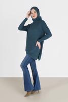 Vêtements hijab BLEU PULL COL ROULÉ EN MAILLE 00062