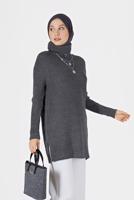 Vêtements hijab GRIS PULL COL ROULÉ EN MAILLE 00062