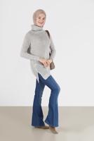 Hijab clothing BEIGE TURTLENECK KNITWEAR SWEATER 00062 