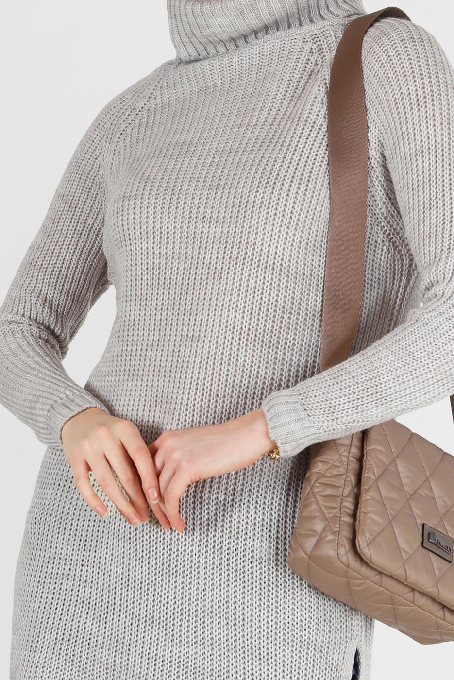 Hijab clothing BEIGE TURTLENECK KNITWEAR SWEATER 00062 