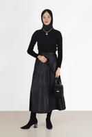 Vêtements hijab NOIR PULL EN MAILLE VELOURS CTELÉ 00081