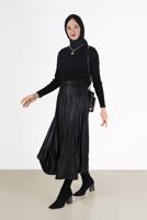 Vêtements hijab NOIR PULL EN MAILLE VELOURS CTELÉ 00081