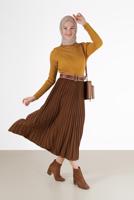 Tesettür giyim TURUNCU FİTİLLİ TRİKO KAZAK 00081