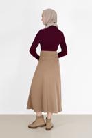 Vêtements hijab ROUGE BORDEAUX PULL EN MAILLE VELOURS CTELÉ 00081