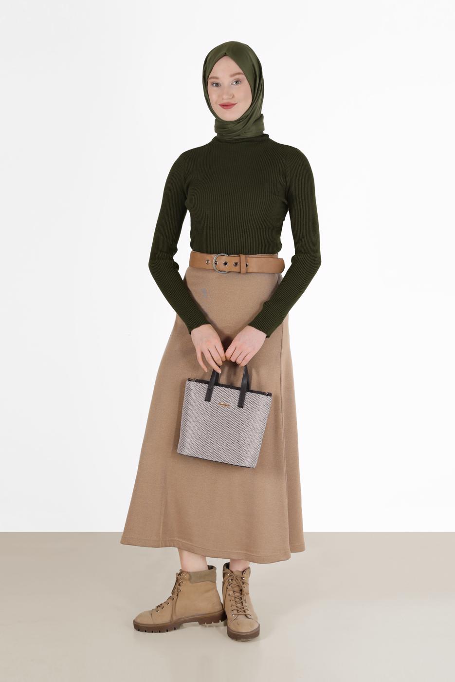 Vêtements hijab KAKI PULL EN MAILLE VELOURS CTELÉ 00081