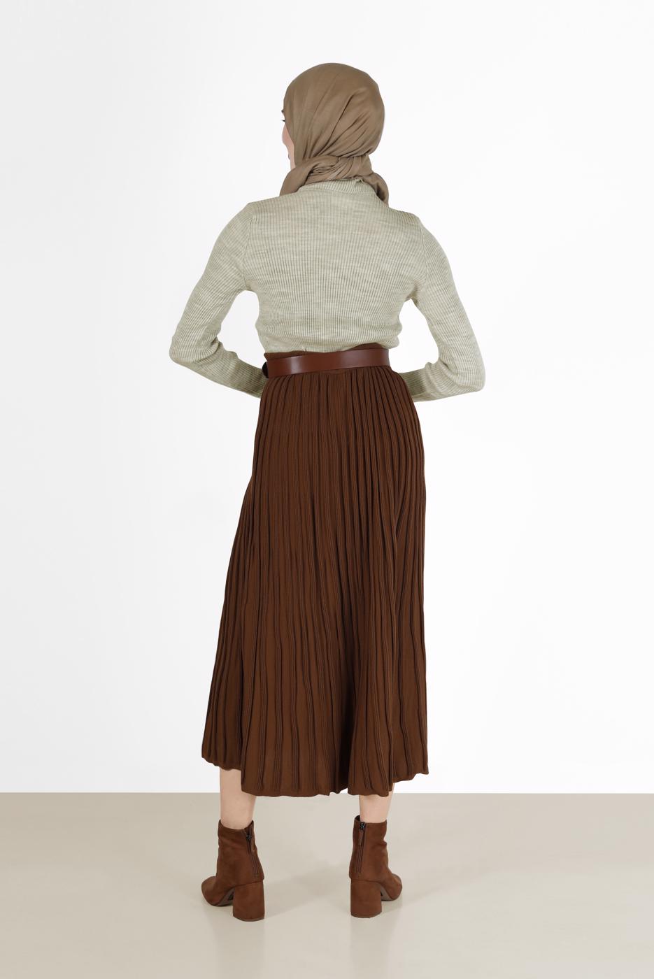 Hijab clothing BEIGE CORDUROY KNITWEAR SWEATER 00081 