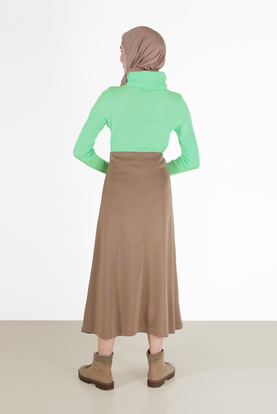 Vêtements hijab VERT PULL EN MAILLE VELOURS CTELÉ 00081