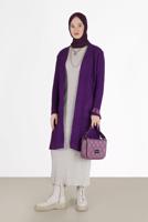 Vêtements hijab POURPRE CARDIGAN TRICOT LOSANGE 00091