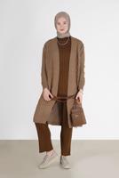 Hijab clothing BROWN RHOMBUS KNIT CARDIGAN 00091 