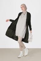 Hijab clothing KHAKI RHOMBUS KNIT CARDIGAN 00091 