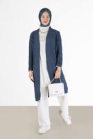 Hijab clothing BLUE RHOMBUS KNIT CARDIGAN 00091 