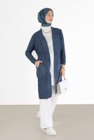 Hijab clothing BLUE RHOMBUS KNIT CARDIGAN 00091 