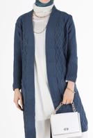 Hijab clothing BLUE RHOMBUS KNIT CARDIGAN 00091 