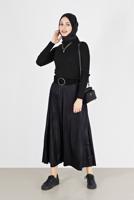 Hijab clothing BLACK BASIC CORDUROY KNITWEAR SWEATER 0912 