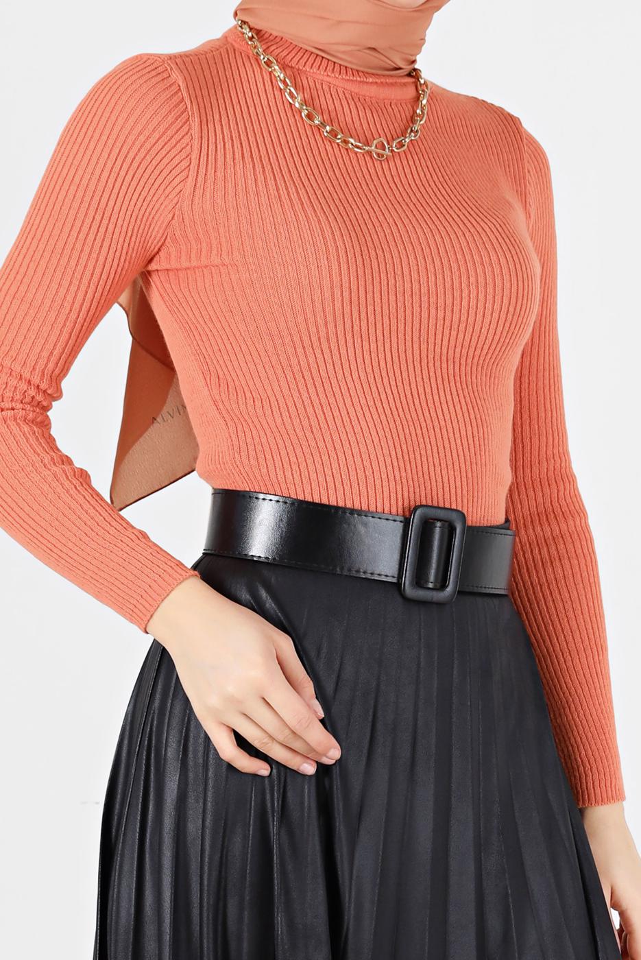 Vêtements hijab ORANGE PULL BASIQUE EN VELOURS CTELÉ 0912