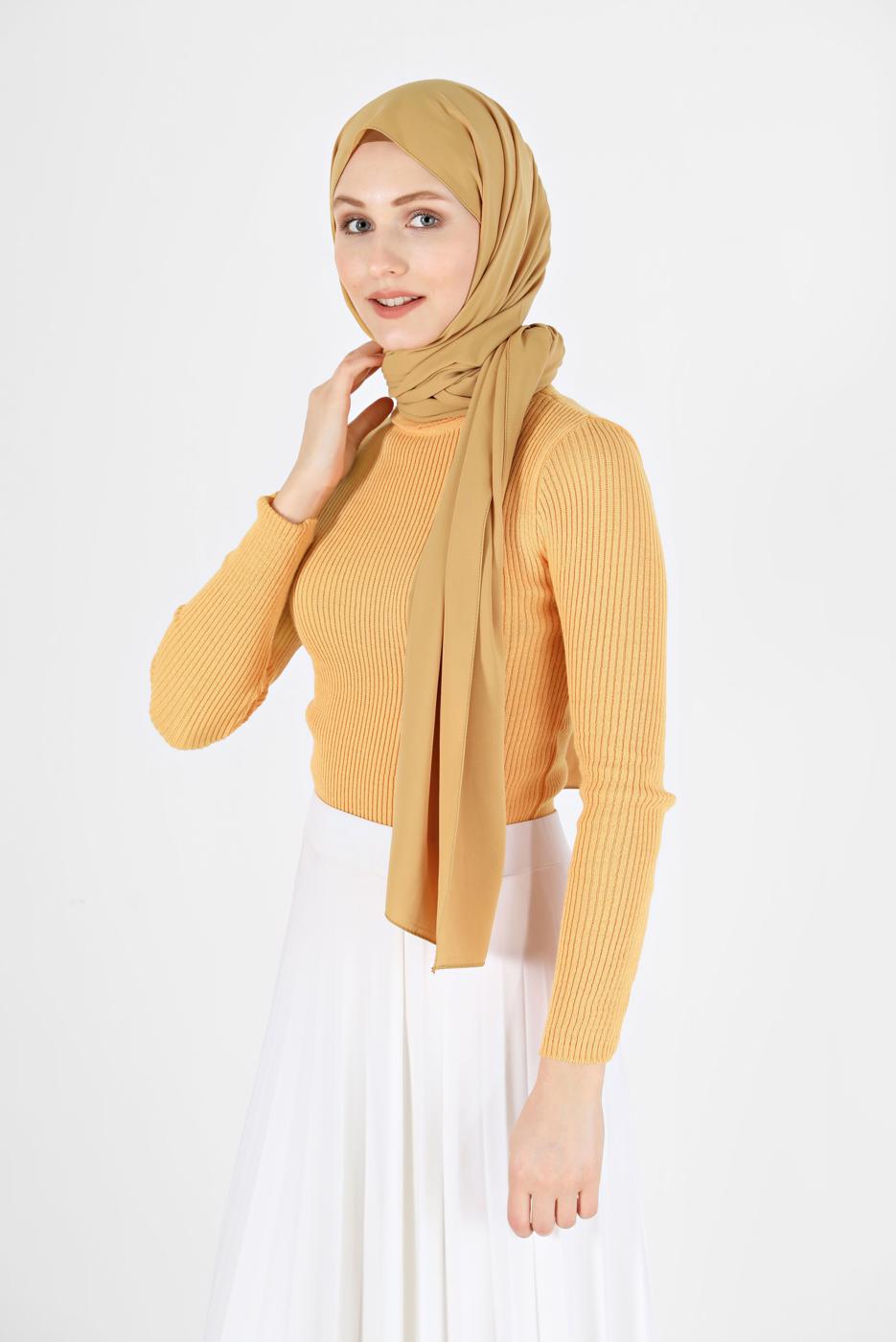 Hijab clothing YELLOW BASIC CORDUROY KNITWEAR SWEATER 0912