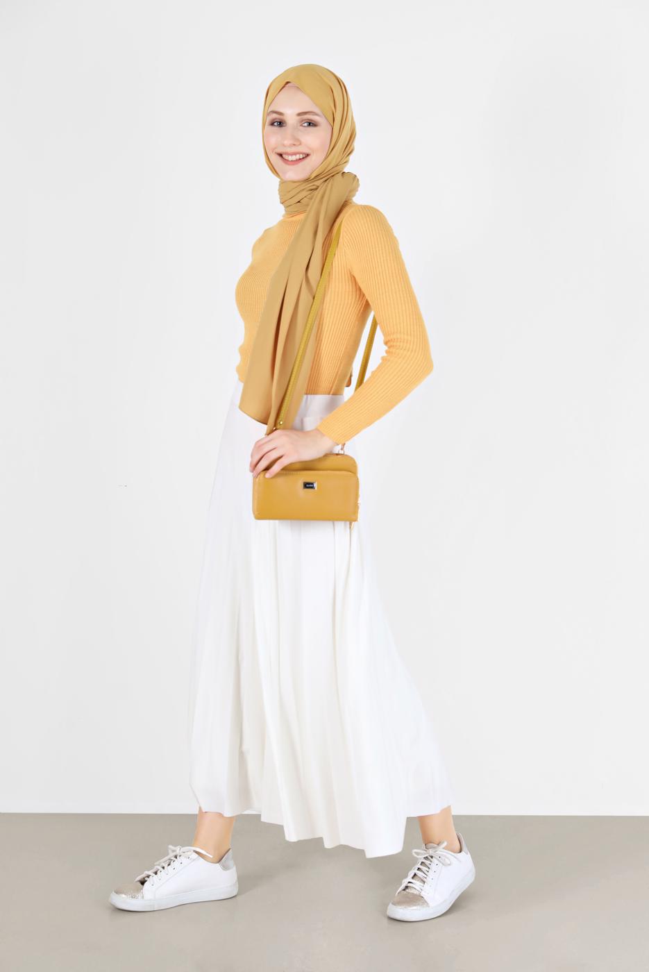 Hijab clothing YELLOW BASIC CORDUROY KNITWEAR SWEATER 0912