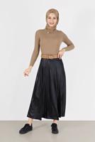 Tesettür giyim KAHVE BASIC FİTİLLİ TRİKO KAZAK 0912 