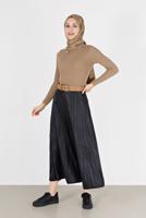 Tesettür giyim KAHVE BASIC FİTİLLİ TRİKO KAZAK 0912 