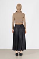 Tesettür giyim KAHVE BASIC FİTİLLİ TRİKO KAZAK 0912 