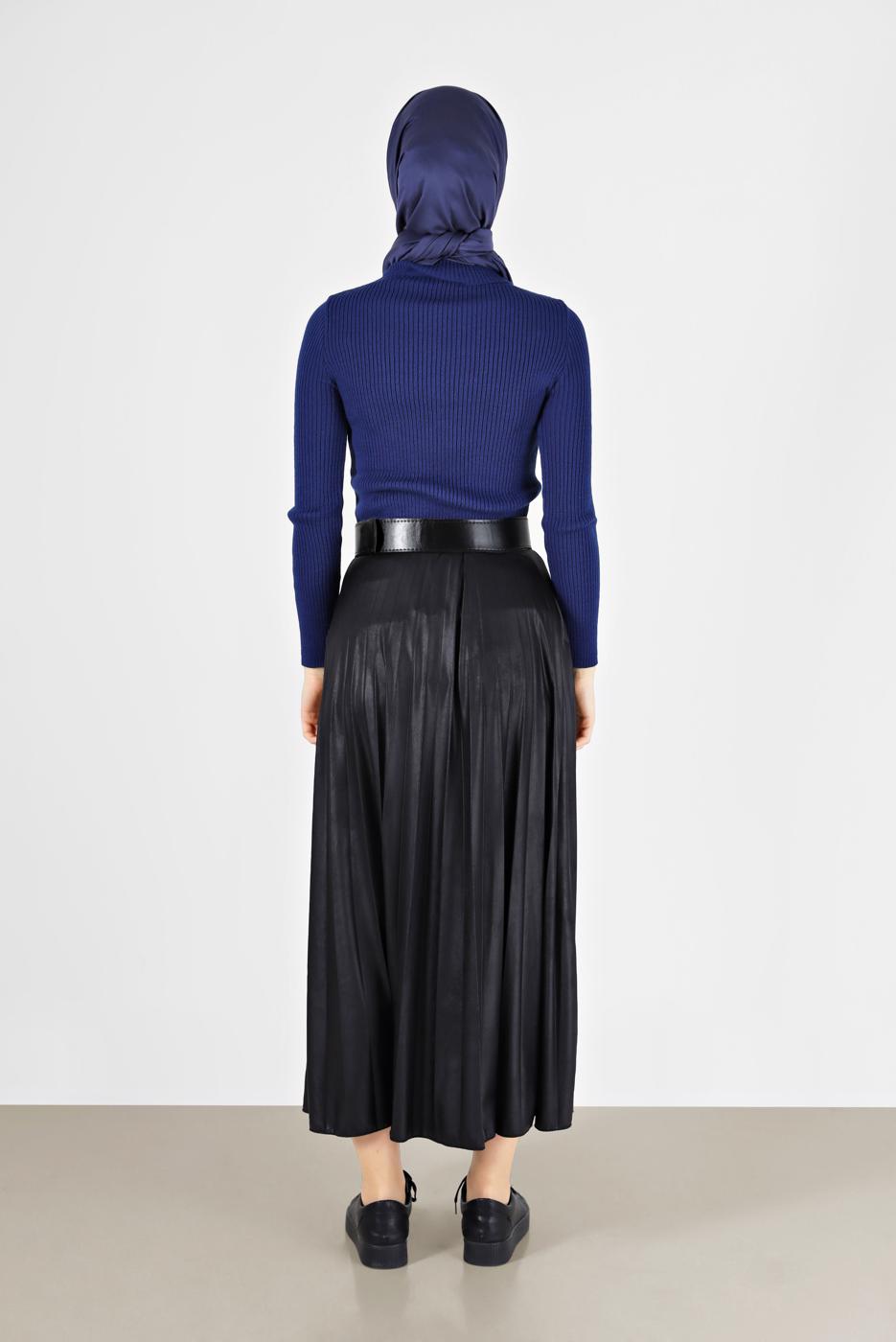 Tesettür giyim LACİVERT BASIC FİTİLLİ TRİKO KAZAK 0912 