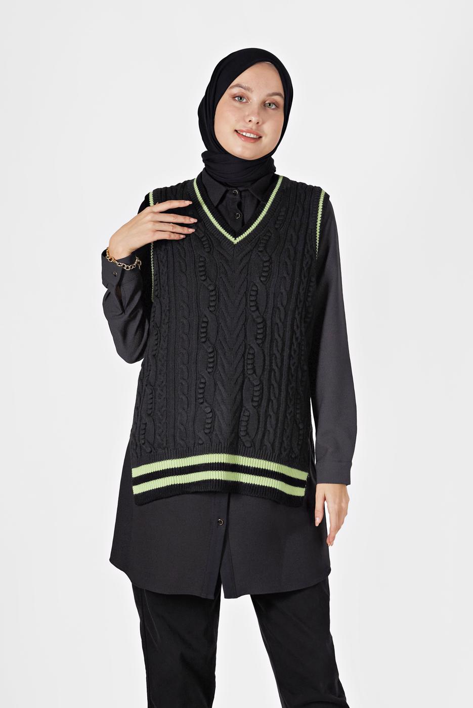 Vêtements hijab NOIR PULL À MOTIFS 1727