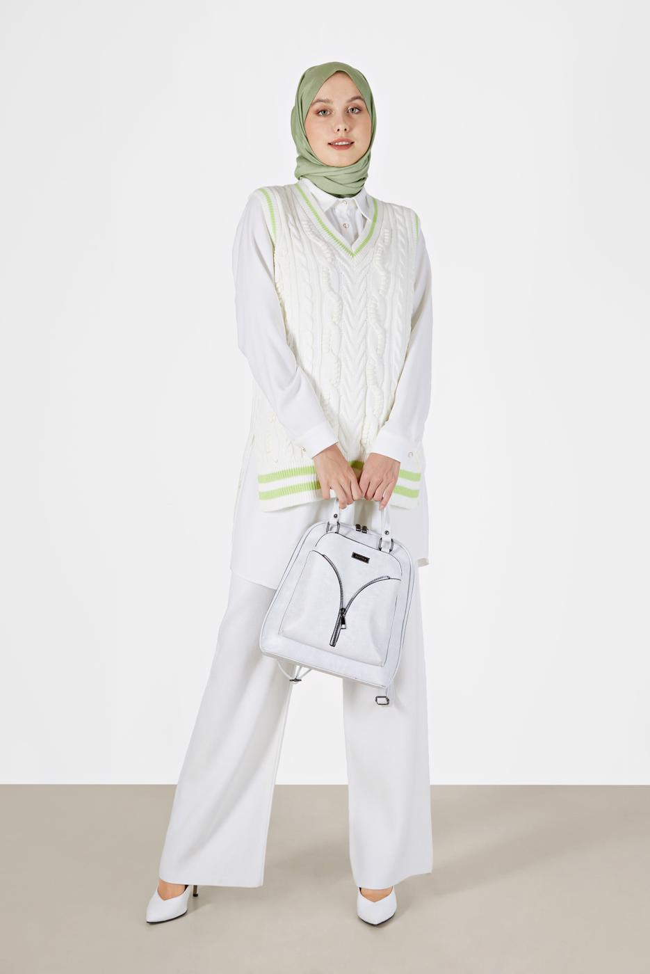 Vêtements hijab BLANC PULL À MOTIFS 1727