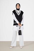 Tesettür giyim SİYAH ÖRGÜ DESENLİ TRİKO SÜVETER 2527 