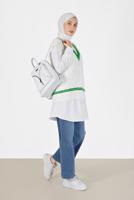 Vêtements hijab BLANC PULL EN MAILLE À MOTIFS 2527