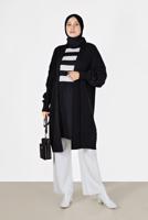 Vêtements hijab NOIR CARDIGAN À MOTIFS 6327