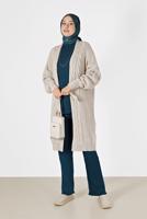 Vêtements hijab BEIGE CARDIGAN À MOTIFS 6327