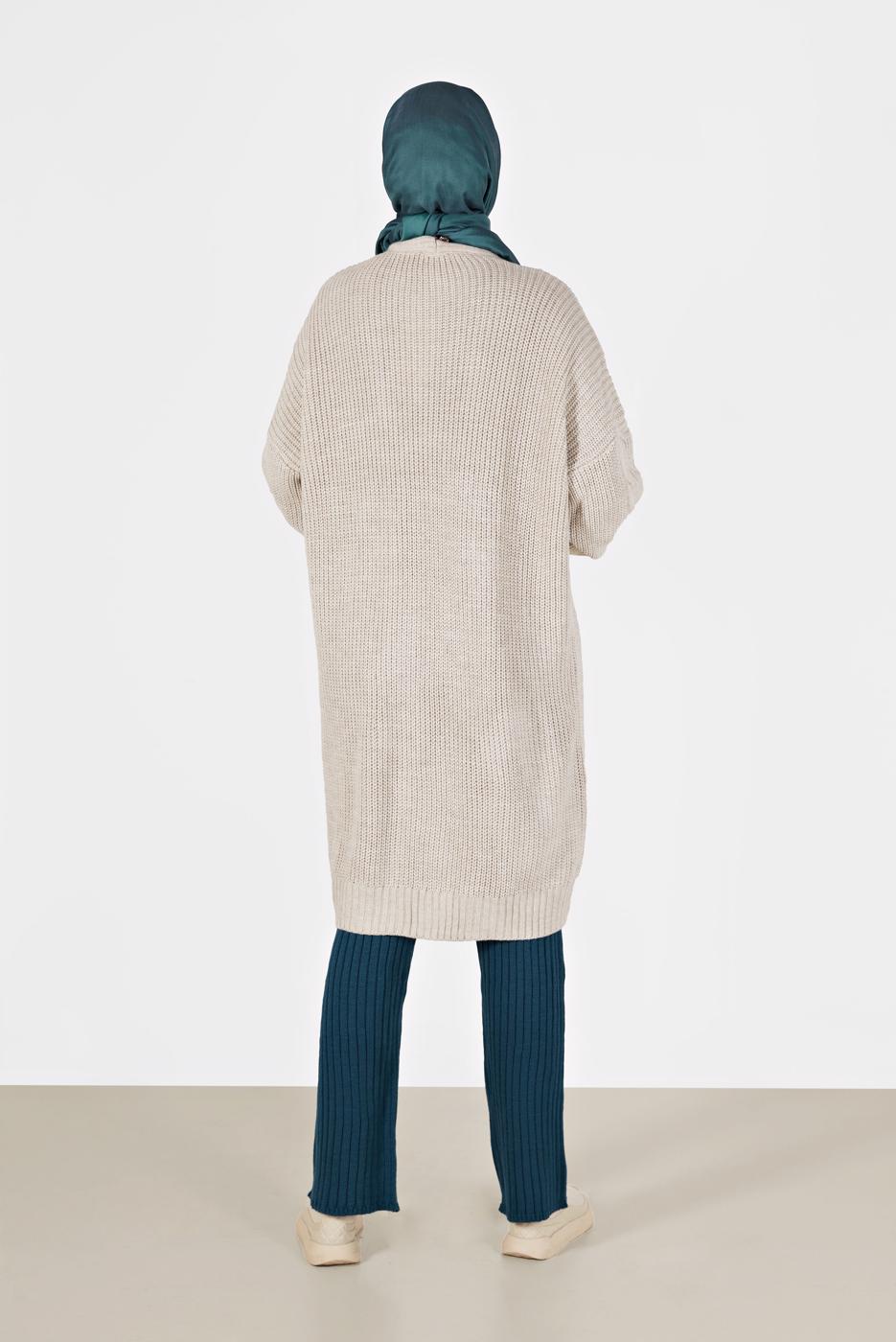 Vêtements hijab BEIGE CARDIGAN À MOTIFS 6327