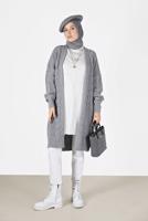 Vêtements hijab GRIS CARDIGAN À MOTIFS 6327