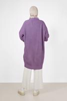 Tesettür giyim MOR ÖRGÜ DESENLİ HIRKA 6327 