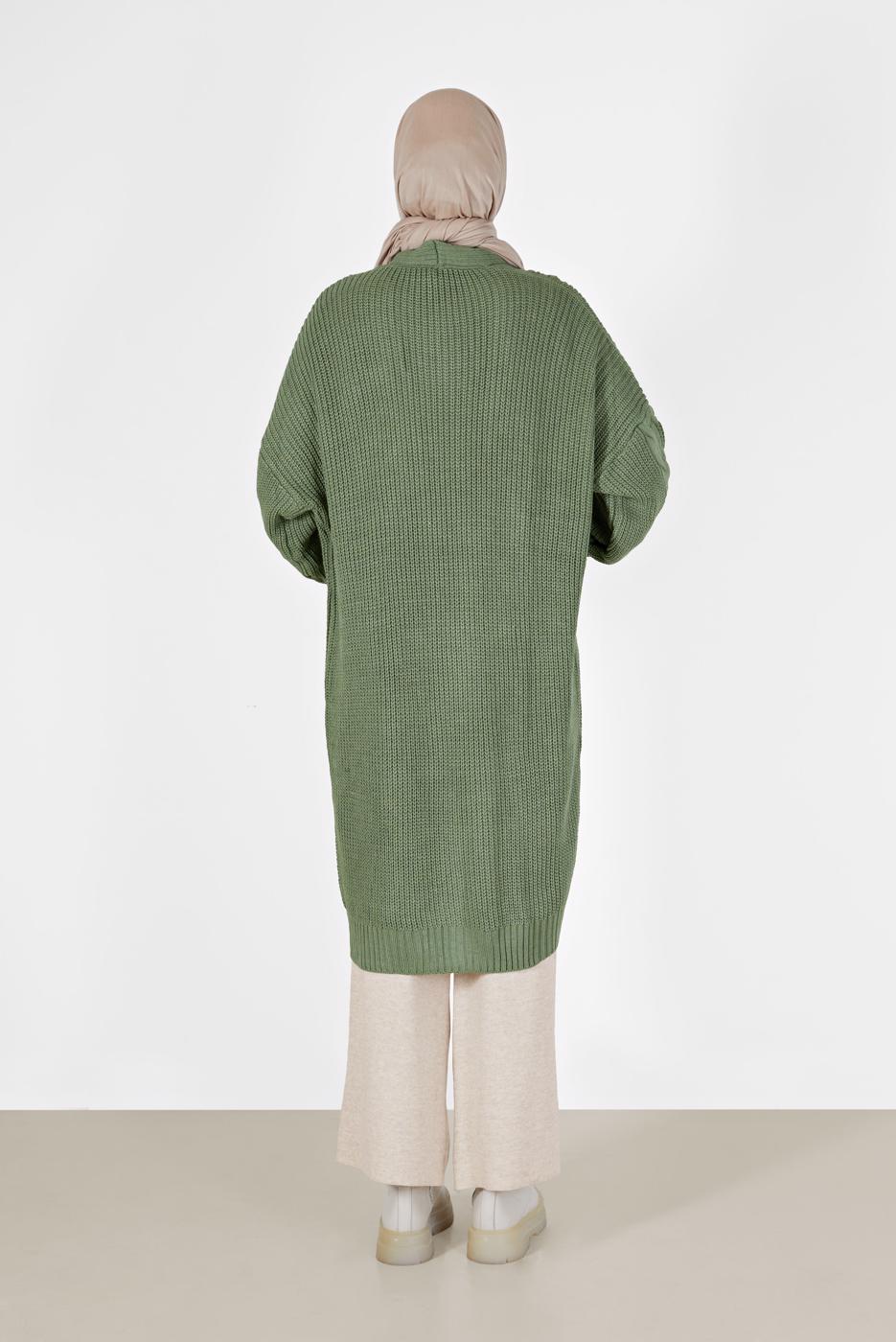 Vêtements hijab VERT CARDIGAN À MOTIFS 6327