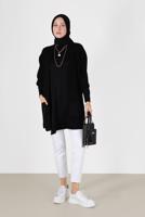 Hijab clothing BLACK HALF SLEEVE POCKET DETAIL CARDIGAN 6627 
