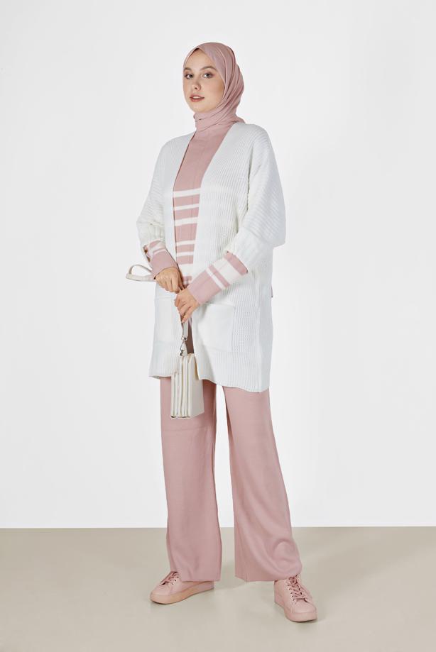 Vêtements hijab  HALF SLEEVE POCKET DETAIL CARDIGAN 6627  - TRENDTESETTÜR