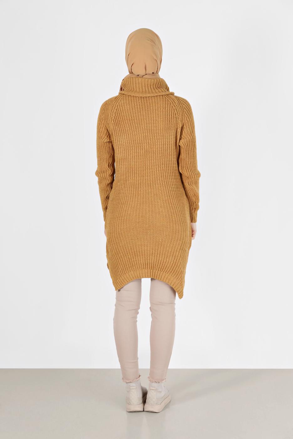 Hijab clothing ORANGE TURTLENECK KNITWEAR TUNIC 7412 