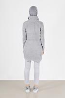 Tesettür giyim GRİ BALIKÇI YAKA TRİKO TUNİK 7412 