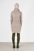 Tesettür giyim BEJ BALIKÇI YAKA TRİKO TUNİK 7412 