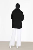 Tesettür giyim SİYAH DÜĞME DETAYLI BASIC TRİKO HIRKA 9905 