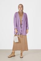 Tesettür giyim MOR DÜĞME DETAYLI BASIC TRİKO HIRKA 9905 