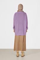 Tesettür giyim MOR DÜĞME DETAYLI BASIC TRİKO HIRKA 9905 