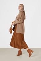 Hijab clothing BROWN BUTTON DETAIL BASIC KNITWEAR CARDIGAN 9905 