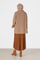 Hijab clothing BROWN BUTTON DETAIL BASIC KNITWEAR CARDIGAN 9905 