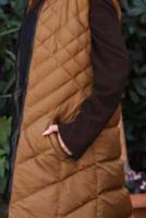 Tesettür giyim KAHVE KAPÜŞONLU KAPİTONE ŞİŞME YELEK 0021	