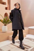 Hijab clothing BLACK SNAP DETAIL QUILTED GILET 0520 