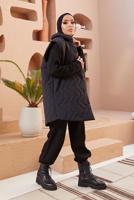 Hijab clothing BLACK SNAP DETAIL QUILTED GILET 0520 