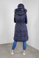 Tesettür giyim LACİVERT BELDEN TUTTURMALI KAPÜŞONLU ŞİŞME YELEK 90148 