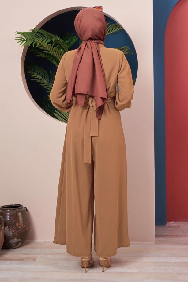 Vêtements hijab  BUTTON DETAIL BELTED OVERALLS 14051  - TRENDTESETTÜR